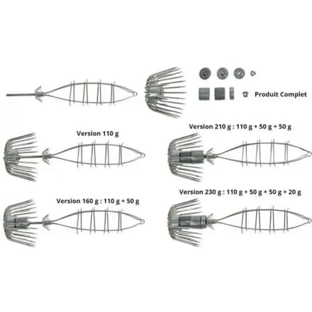 Jig-kit (verstelbaar gewicht) Ragot squid jig
