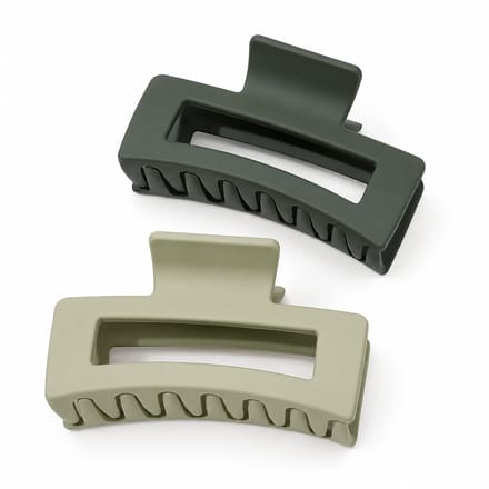 Vavida Haarklemmen - Twee Stuks - Groen - Mat - 8,5 cm