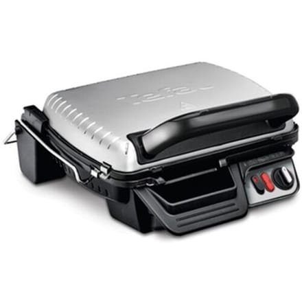 Tefal Ultra Compact 600 Comfort GC3060 Contactgrill - Barbecuestand - Regelbare temperatuur - Uitneembare Anti-aanbakplaten - Vet opvangbak - Verticaal opbergen - 2000W - RVS