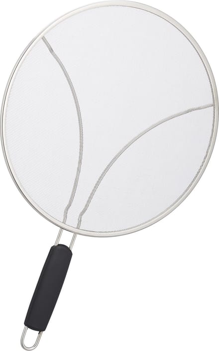 spatdeksel pan - diameter 29 cm - rvs - tegen spetters - kunststof handgreep - zilver