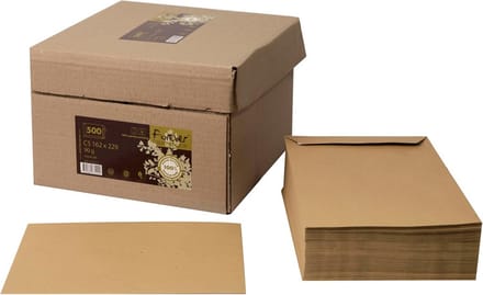 500 Bruine Kraft Enveloppen C5 Zelfklevend Gerecycled Papier