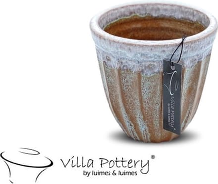 Grenoble Antiek Groen-Oranje Pot 15x14 hoog