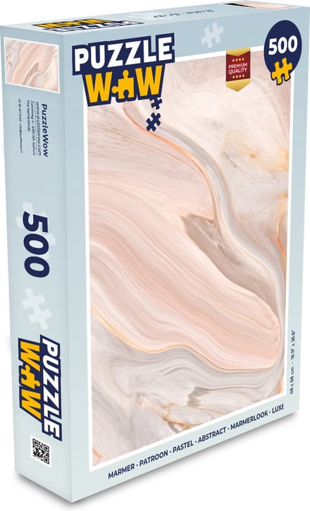 Puzzel Marmer - Patroon - Pastel - Abstract - Marmerlook - Luxe - Legpuzzel - Puzzel 500 stukjes