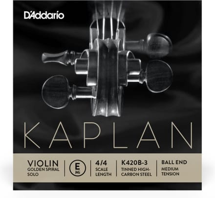 D'Addario K420B-3 Kaplan losse E Snaar viool 4/4 Scale, Medium Tension ball end