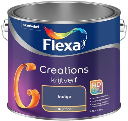 Flexa - Creations Muurverf Krijt - Indigo - Mengverf - 2,5 L