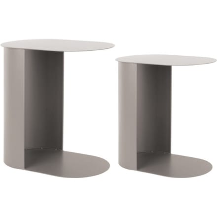Leitmotiv - Bijzettafel Set Riqueza Oval - Grijs - 30x45x48 cm