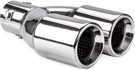 Universeel RVS uitlaat sierstuk eindstuk - 2x74mm - MT 008 - Aansluit diameter tussen de 36mm en 54mm