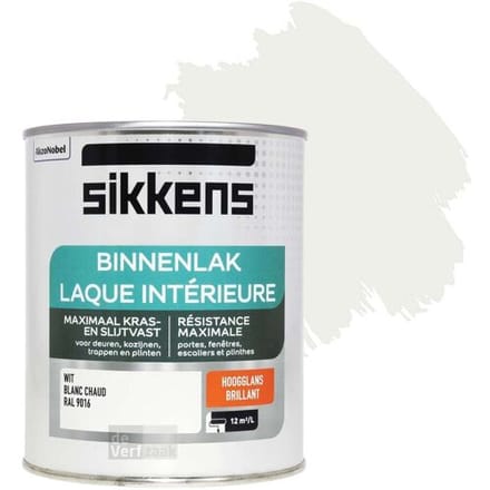 Sikkens - Binnenlak Hoogglans - Ral 9016 - 750 Ml