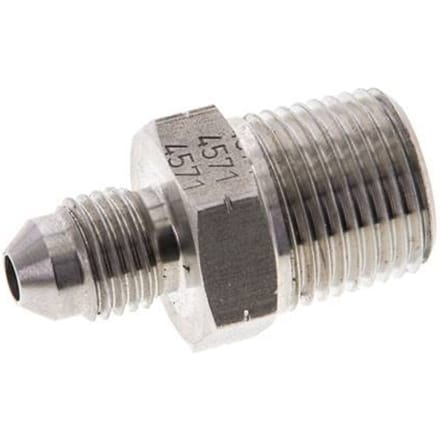 JIC  Dubbele Nippel UNF 7/16''-20 X 3/8'' NPT RVS 210bar