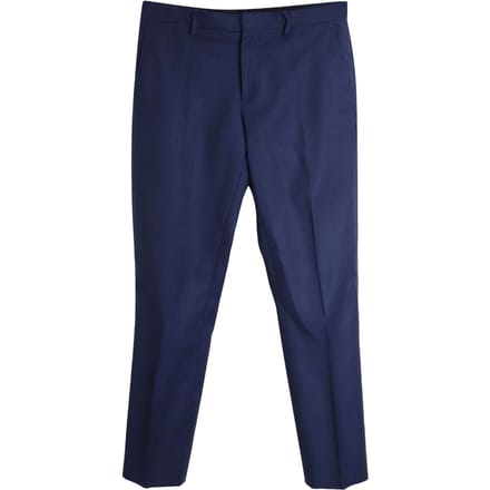 Burberry pantalon op maat in blauwe wol