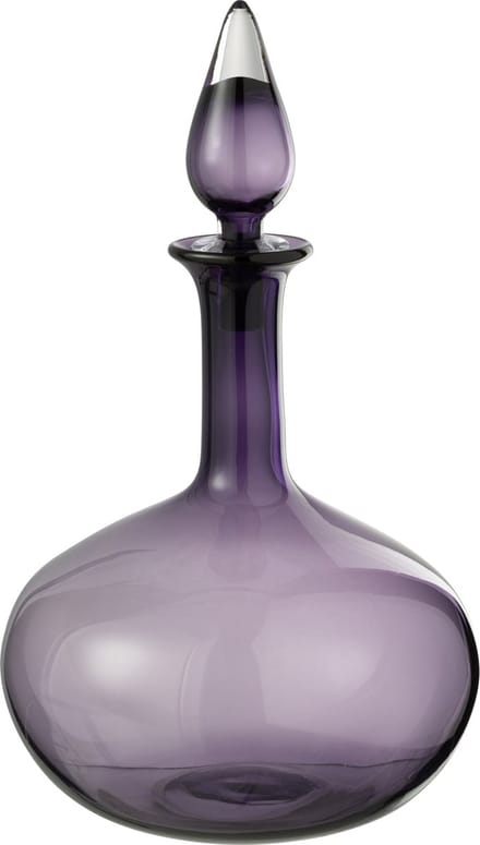 J-Line vaas + stop Fles - glas - paars - Ø 26.5 cm