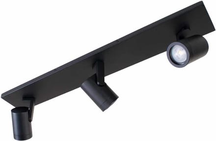 Opbouwspot Aston | Zwart Metaal | Rechthoek | GU10 | 3-voudig | 65cm