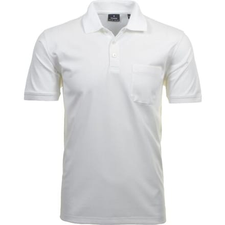Ragman Softknit Poloshirt Breast Pocket Pima Cotton Mix Wit / male