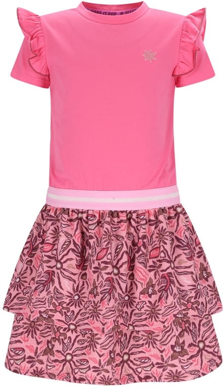 B.Nosy Y602-5814 meisjes jurk roze - Maat 122/128