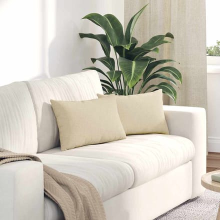 vidaXL - Zitkussens - 2 - st - Stof - Crème - 50 - x - 30 - cm