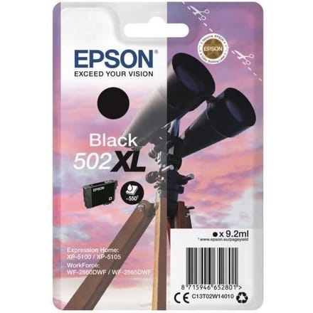 Epson 502XL zwarte inktcartridge - Enkelverpakking voor Epson printers | Hoogwaardige printresultaten