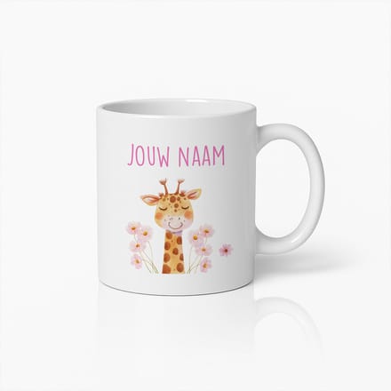 330ml Gepersonaliseerde Schattige Giraffe Mok Met Naam Kinderkoffiebeker