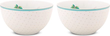 Pip Studio Jolie Flowers Dots Kommen - Servies - Set van 2 schaaltjes - Goud - 15cm