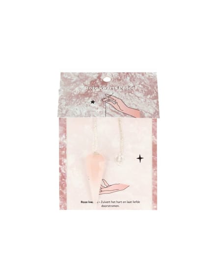 Pendel facet + kaart Roze kwarts