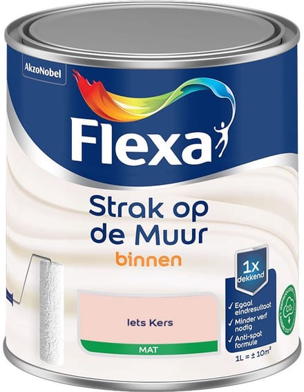 Flexa - Strak Op De Muur Binnen Mat - Iets Kers - Mengverf - 1 L