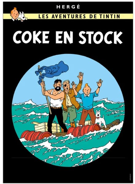 Kuifje Cokes in Voorraad Poster 50 x 70 cm