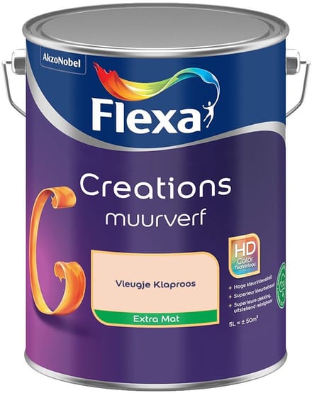 Flexa - Creations Muurverf Extra Mat - Vleugje Klaproos - Mengverf - 5 L