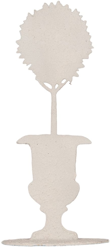 Clayre & Eef Decoratie Bloem 7x10x22 cm Wit Metaal