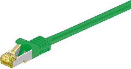 Goobay RJ45 netwerkkabel S/FTP (PiMF), 500 MHz, met CAT 7 ruwe kabel, Groen, 25 m, LSZH halogeenvrije kabelmantel, koper, RJ45-connector (CAT 6A)