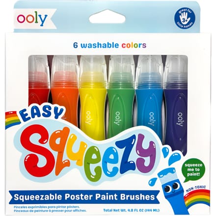 Ooly - Easy Squeezy - 6 Knijpbare Verfkwasten