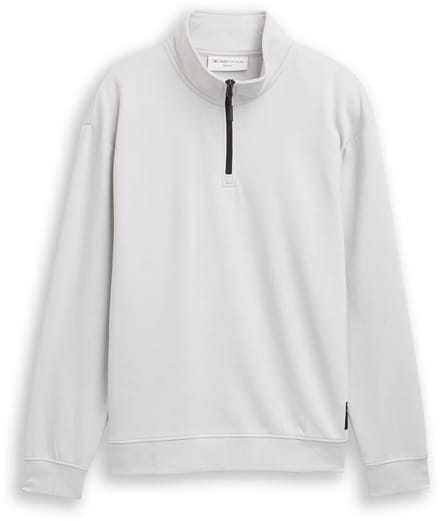 Tom Tailor Denim - Troyer sweatshirt met logo-badge - Maat M - Chalk Grey