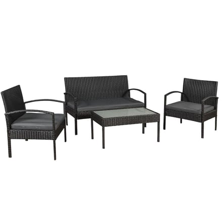 Loungeset Trinidad - Polyrotan - Donkergrijs