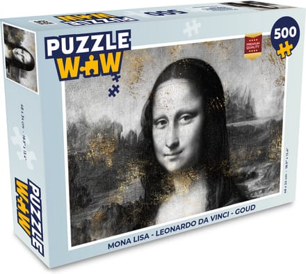 Puzzel Mona Lisa - Leonardo da Vinci - Goud - Legpuzzel - Puzzel 500 stukjes