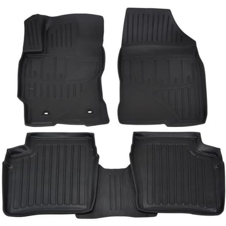 Tapis de sol 3D - SCOUTT - Toyota Prius 2003-2009 - Caoutchouc Premium - Résistant à l'eau - Sur mesure noir