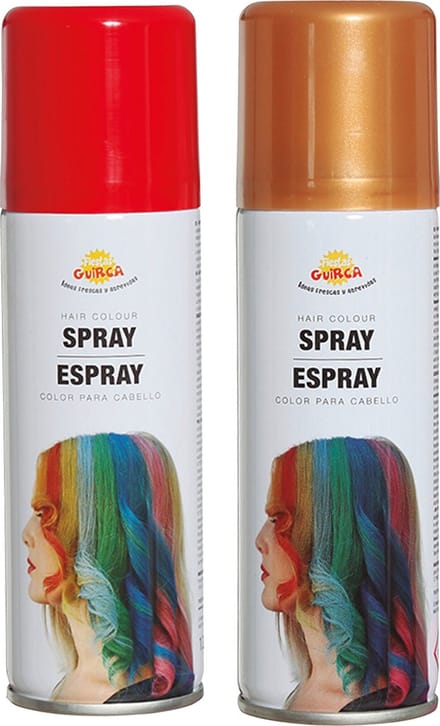 Fiesta Guirca Carnaval verkleed haar verf/spray - rood en goud - spuitbus - 125 ml