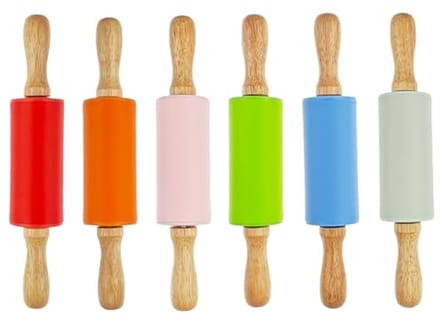 Kleine Deegroller Set voor Kinderen - 6 Stuks - 9 Inch - Kleurrijk Keukenaccessoire