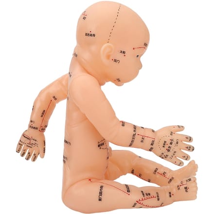 Modèle d'acupuncture Modèle de massage pour enfants Poupée d'entraînement pédiatrique Modèle d'acupuncture pour enfants beige