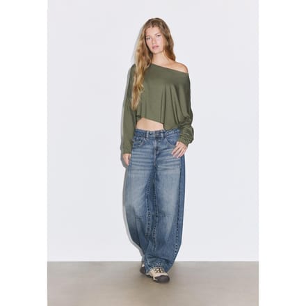 Stradivarius T-shirt met lange mouw  Kaki M