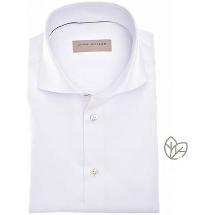 John Miller Overhemd Wide-Spread Uni Color Organic Cotton Wit / male