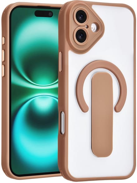 TUNIQ Anti-shock Back cover voor iPhone 16 Plus - Ingebouwde Ringstand - Goud