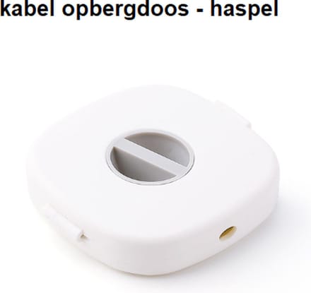 Kabel houder - draaibare opbergdoos, haspel, oortjeskabel winder - wit