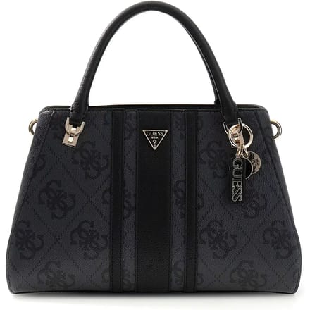 GUESS handtas schoudertas Noelle II Luxury Satchel Coal Logo donkergrijs