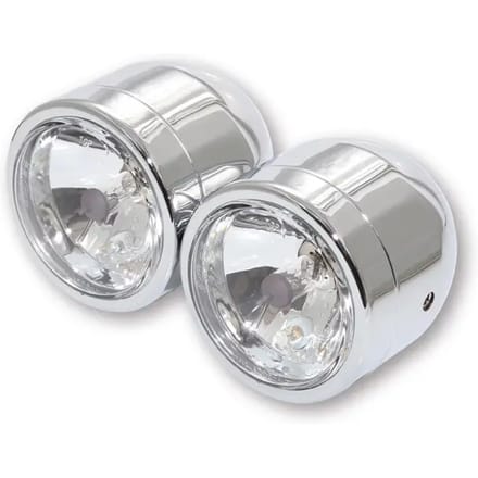 Chromen koplampen, grootlicht + dimlicht Shinyo