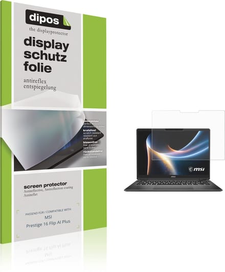 dipos – 2x Matte Beschermfolie geschikt voor MSI Prestige 16 Flip AI Plus | Krasbestendige & antireflecterende Screenprotector Ultra-Thin