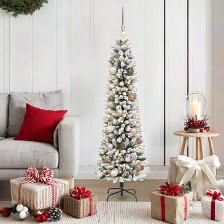 vidaXL - Kunstkerstboom - Wit - 150 - cm - PVC - en - Metaal - en - Plastic