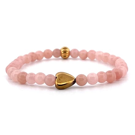 Dames - armband - sunstone - 4mm - Goud - pyrite - hart - Heaven Eleven