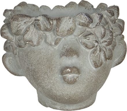 Bloempot voor Binnen – Grijs – Rustieke Pot – 12x10x9 cm – Steen – Vrouwenmotief