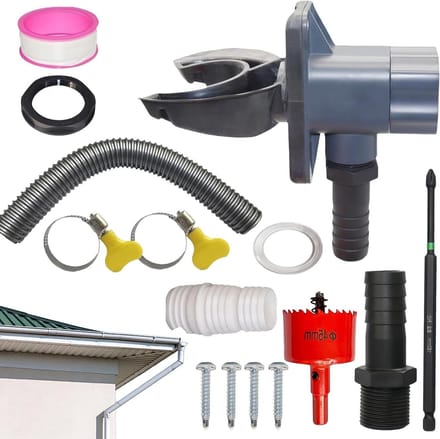 Regenton omleider - Dakgoot connector - Water opvangen - PVC rubber constructie - 70-110 mm - Grijs