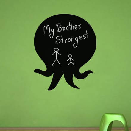 Schoolbordsticker - uitwisbare zelfklevende muurstickers - OCTOPUS SILHOUET - 50x40cm