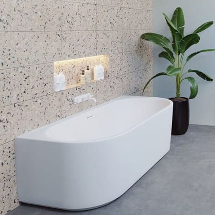 Desire Back-2-Wall pre-wall bathtub 180 x 84 cm with Riho case, B089011005