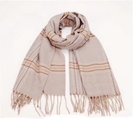 Sjaal tweed-geruit herfst-winter 180/70cm grijs